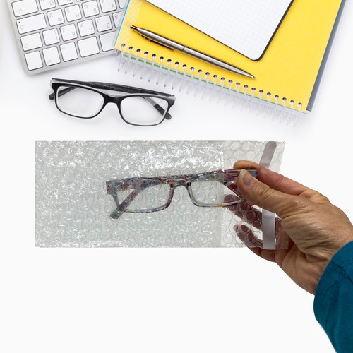 UOFFICE 1100 Klarsicht Luftpolsterbeutel 4 x 7,5" Wickelbeutel Umschläge Selbstversiegelnd - Bild 11 von 12