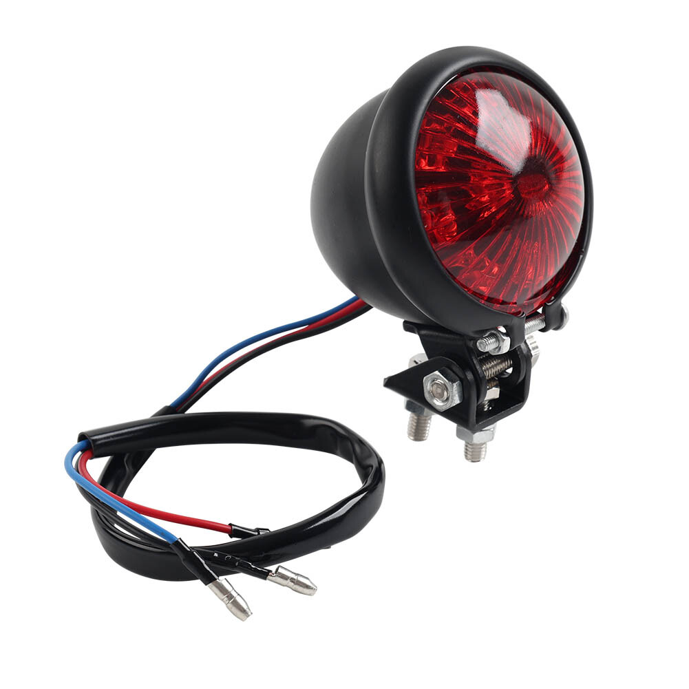 LED Rear Stop Brake Tail Light Lamp Fit For Cafe Racer Bobber Chopper Black