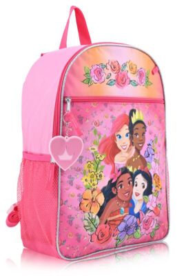Disney Princess Little Girls Pink Floral 16 inch Backpack Piece