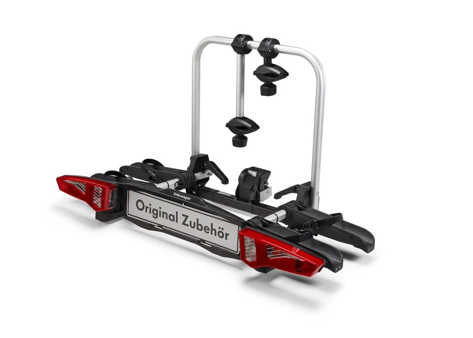 Original VW Fahrradträger Basic Anhängerkupplung zwei Fahrräder faltbar 60kg NEU - Bild 2 von 4