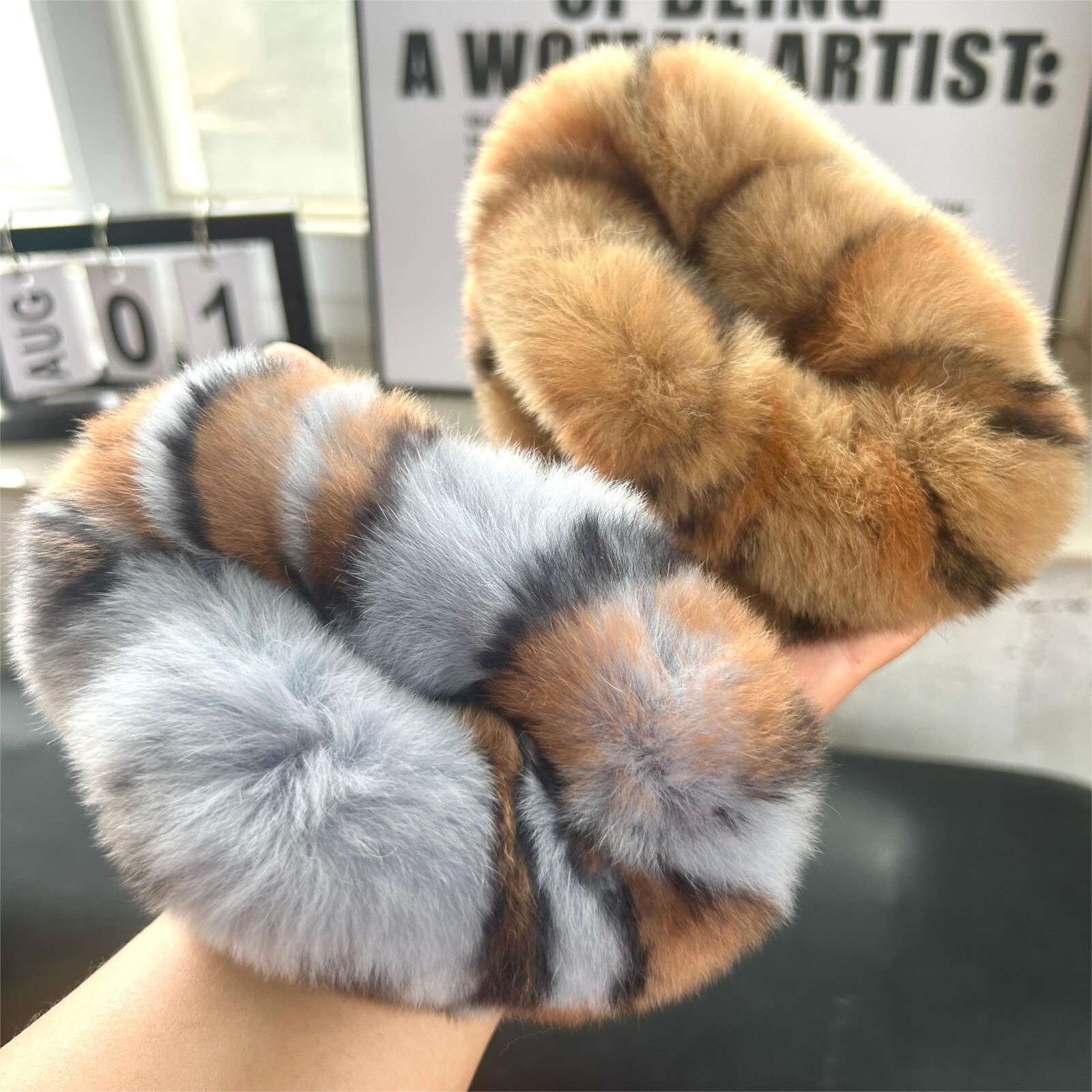 Women's Real Rabbit Fur Hair Bobby Pin Hair Clip Hair Claw Barrette Bobby Pin