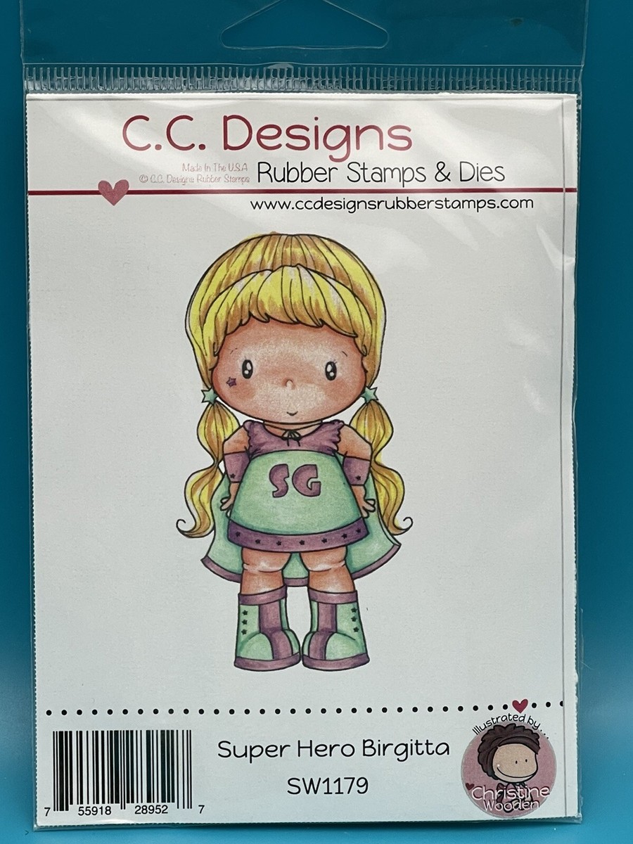 C.C. Designs Super Hero Birgitta Rubber Stamp SW1179 | eBay