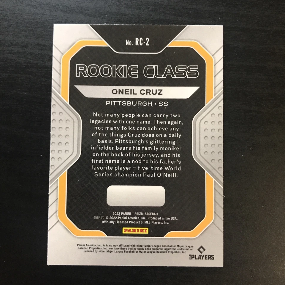 ONEIL CRUZ 2022 Panini Prizm #RC-2 RC Rookie Class - Image 2 of 2