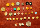 ANTIQUE VICTORIAN ERA BUTTONS, LOT of 35 & PORCELAIN CUP- COLLECTION, CELLULOID — photo 3