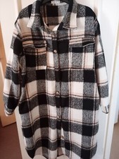 In The Style - Checked Shacket Size M/l Black And White Check