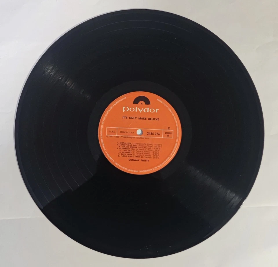 Conway Twitty – It's Only Make Believe -- LP vinile 33 giri Italia - Imagen 4 de 4