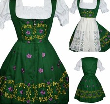 2XL 24 German Dirndl Dress LaceApron Top EMBROIDERED Waitress Oktoberfest Party