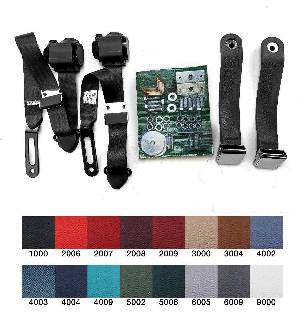 Drake Muscle Cars Seat Belts w/Mustang Emblem 64-73 Mustang Drake Muscle Cars Seat Belts w/Mustang Emblem 64-73 Mustang