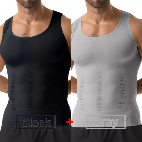 Herren Body Shaper Schlankmacher Shirt Kompression Weste Slim Shapewear Tank Top Girgle - Bild 28 von 46