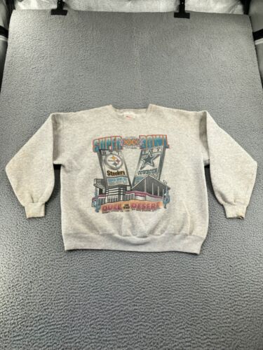Vintage Dallas Cowboys Sweatshirt Mens XL Super Bowl XXX Pittsburgh Steelers 90s - Picture 1 of 24