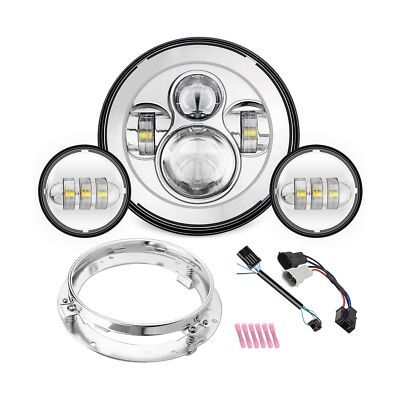 SUNPIE Compatible with H_arley Motorcycle 7 Inch Head light Fog Lights Combo,...