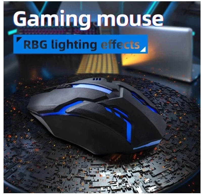 Wired Gaming Mouse RGB LED Backlight USB Wired 7200 DPI Gamer - Image 2 of 4