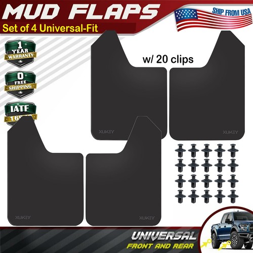 4-Pack Universal Mud Flaps: Tough Black Plastic Splash Guards For Most Cars