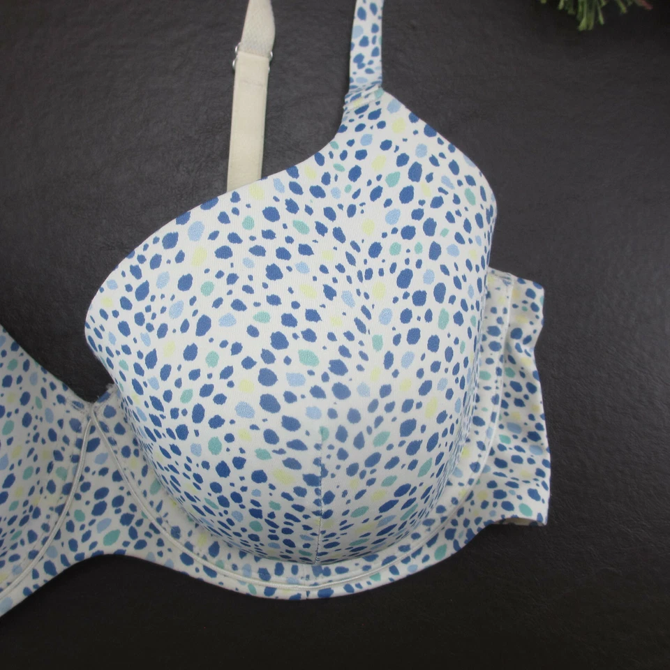 Sujetador Ambrielle Talla 36C Azul Lunares Acolchado Con Aros Cierre Ajustable Espalda Foto 4 de 4