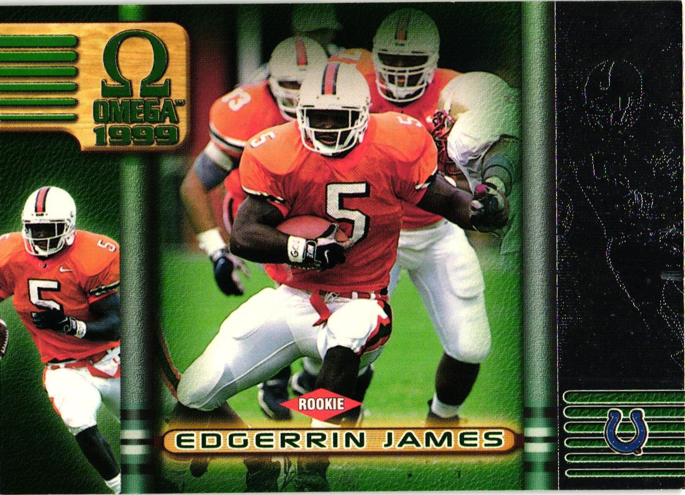 1999 Pacific Omega #100 Edgerrin James RC