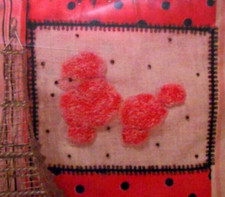 Punch Needle Kit w/Stamped Weavers Cloth Primitive PINK French POODLE