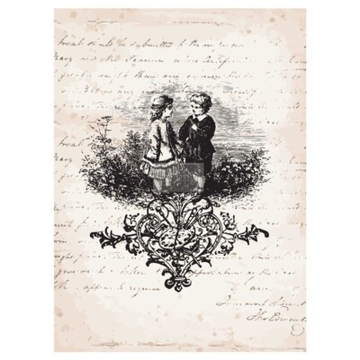 Re-Design Prima Children Transfer 11'' x 15'' Vintage-Look French Rub-On Transfer