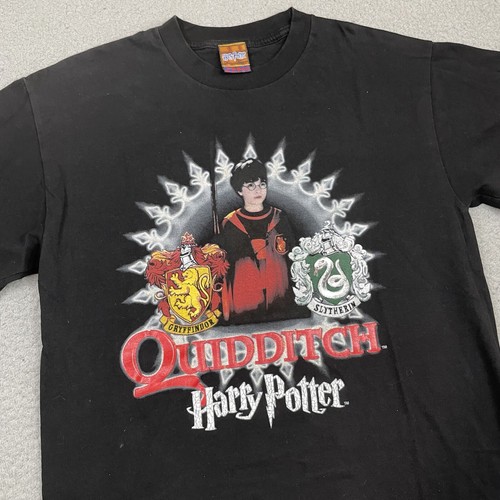 Vintage Harry Potter T Shirt Youth XL Black Quidditch Kids 2001 Y2K Vtg Rare - Picture 2 of 9