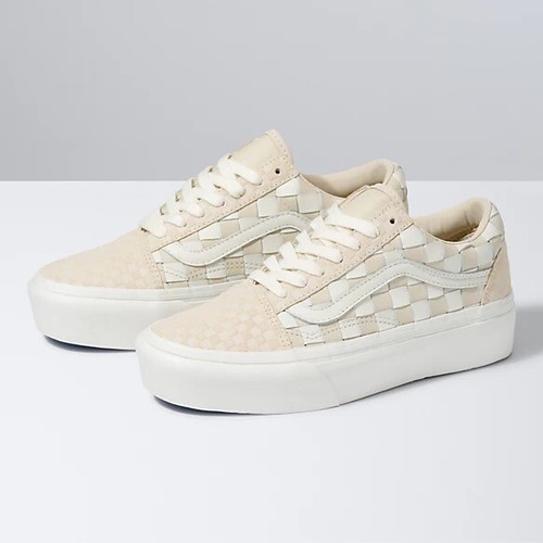 woven check old skool platform
