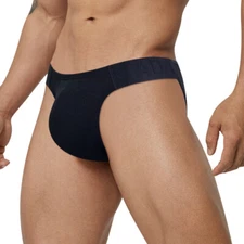 ADANNU Men's Sexy Embossed Pattern Design Cotton Pouch Briefs Underwear