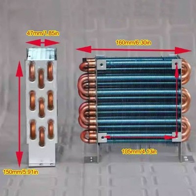 CP3x6x120 Aluminum-Cu Fin-Tube Heat Exchanger Condenser Air/Water-cooled #pk
