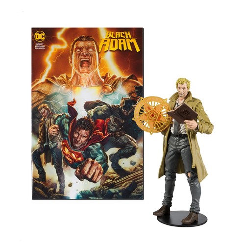 - DC Direct 7IN Figure with Comic - Black ADAM WV1 - John Constantine, Multic...