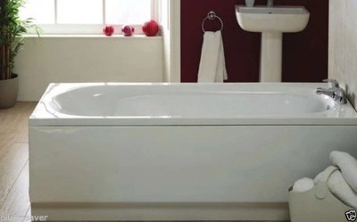 Badezimmer weiß Acryl 1600 mm x 520 mm Standard nur Front Seitenwand