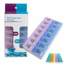 Daily Pill Box AM PM Organizer Case Medicine Storage Vitamin Tablet Holder New