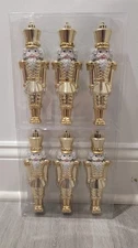 Robert Stanley Christmas Nutcracker Ornaments 7” Tall Gold Color Set Of 6