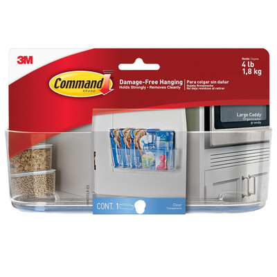 Command Large Caddy Clear Wall Mount Organizer Bin 4lb Capacity Caddy Case Only