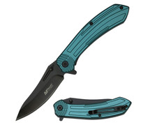 8" MTech USA Spring Assisted Knife-Aluminum Handle and Pocket Clip-Black Blade