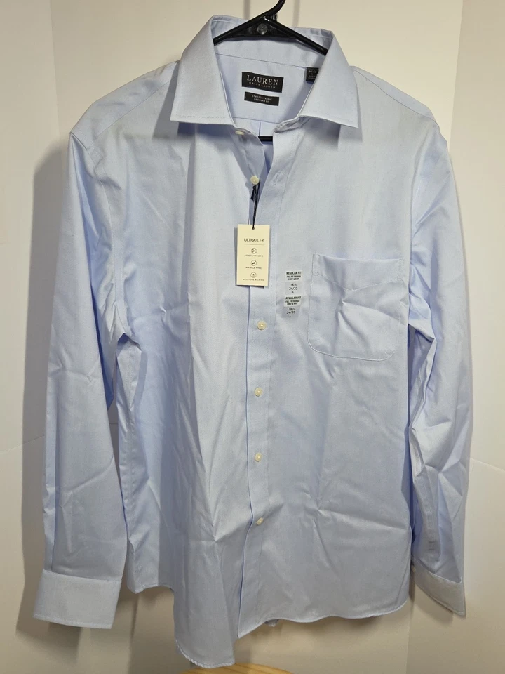 Camisa Lauren Ralph Lauren Etiqueta Negra Abotonada Talla L Azul Nueva Con Etiquetas Foto 2 de 4