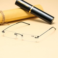 Rimless Anti-Blue Light Reading Glasses For Men's Women's Small Frame Eyewear