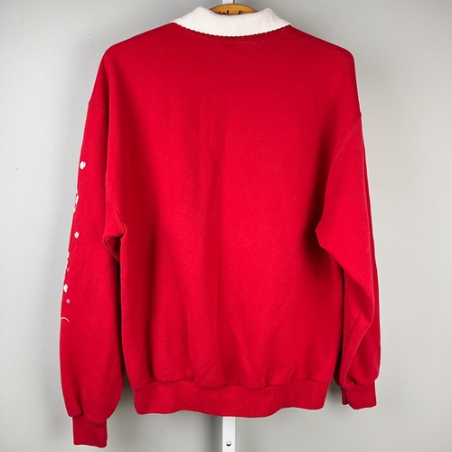Vintage Morning Sun Christmas Sweatshirt Womens XL? Red Stocking Birds Mice - Picture 6 of 7