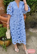 Buddy Love Women's Blue Lace Midi Dress Size Small