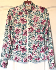 TOMMY BAHAMA WOMEN ACTIVE FLORAL PRINT FULL ZIP UP JACKET SZ S