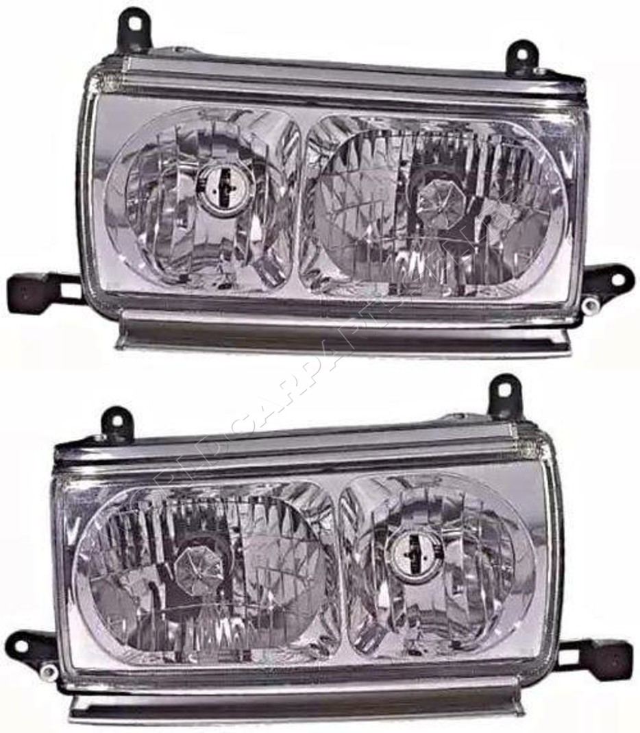 Headlight Set Crystal Clear For TOYOTA Land Cruiser 80 1990-1997