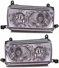 Headlight Set Crystal Clear For Toyota Land Cruiser 80 1990-1997