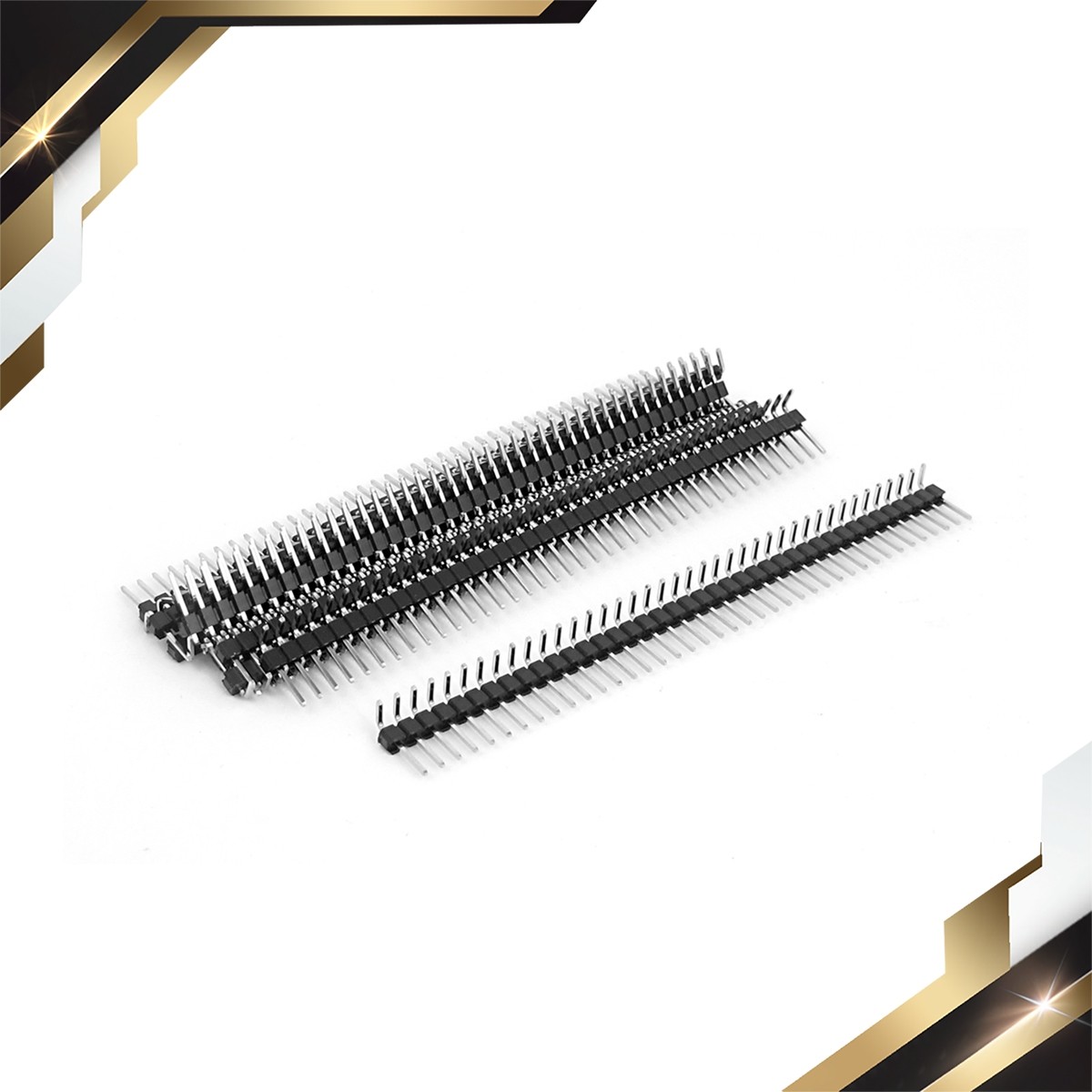 10 x Right Angle 40-pin 2.54mm Male Header for Breadboard 1x40 Single ...
