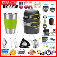 Camping Cookware Stove Carabiner Canister Stand Tripod and Stainless Steel Cu...