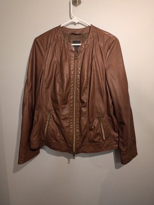 Bonita Brown Studded Zip Jacket Women's 42 Short Lined Casual Solid