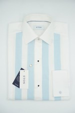 Men Eton Tuxedo Shirt French Cuff Slim Fit Size 39 15.5