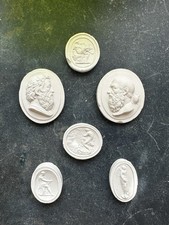 Set of 6 Grand Tour Style Intaglio Recasts | Classical Plaster Medallions