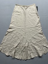 Nic Zoe A-Line Mid Skirt Flared Asymmetric Hemline, Size 8, Elastic Waist, Ivory