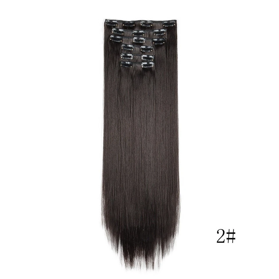 Glatte Kunsthaar Extensions 6 St??ck Clip In Echthaar 16 Clips 60 cm - Bild 4 von 4
