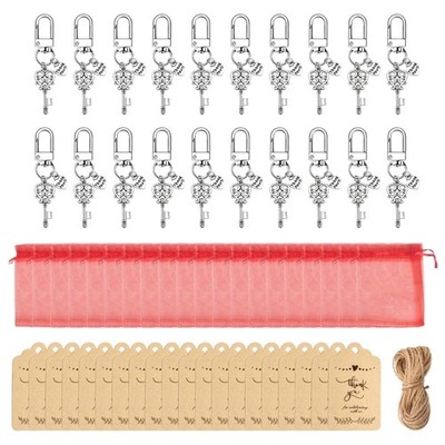 Pack of 20 Artistic Heart Shape Key Charm Perfect for Personal Use and Gift