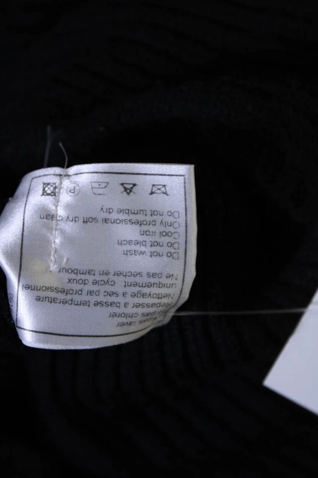 Chanel Womens Sleeveless Turtleneck Ribbed Knit Midi Sweater Dress Black FR 42 - Image 4 of 4