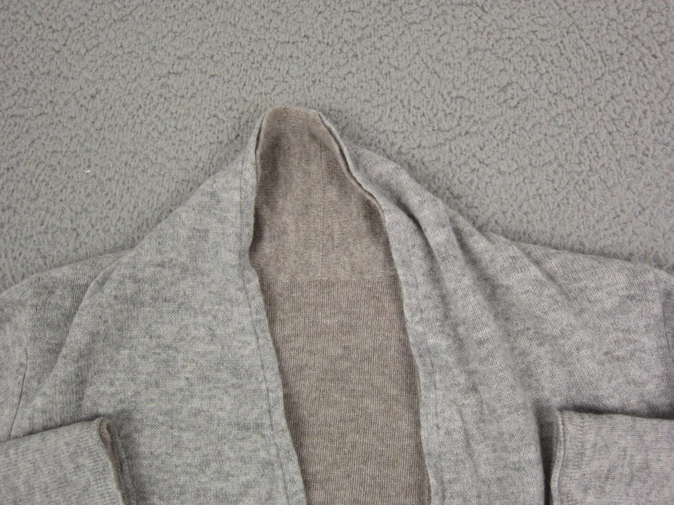 Cárdigan Kinross Mujer Grande Gris 100% Cachemira Frente Abierto Suéter Tejido Años 90 Foto 2 de 4