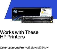 HP 202A Yellow Toner Cartridge Printers Works with Color LaserJet Pro M254