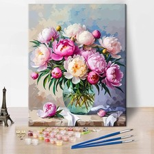 Peonies Paint By Numbers Kit For Adults Beginners DIY Oil Painting Art 16x20